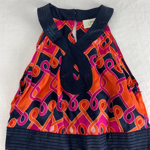 LOFT 00P 00 Petites Dress Orange Pink Knee Length - Picture 4 of 5